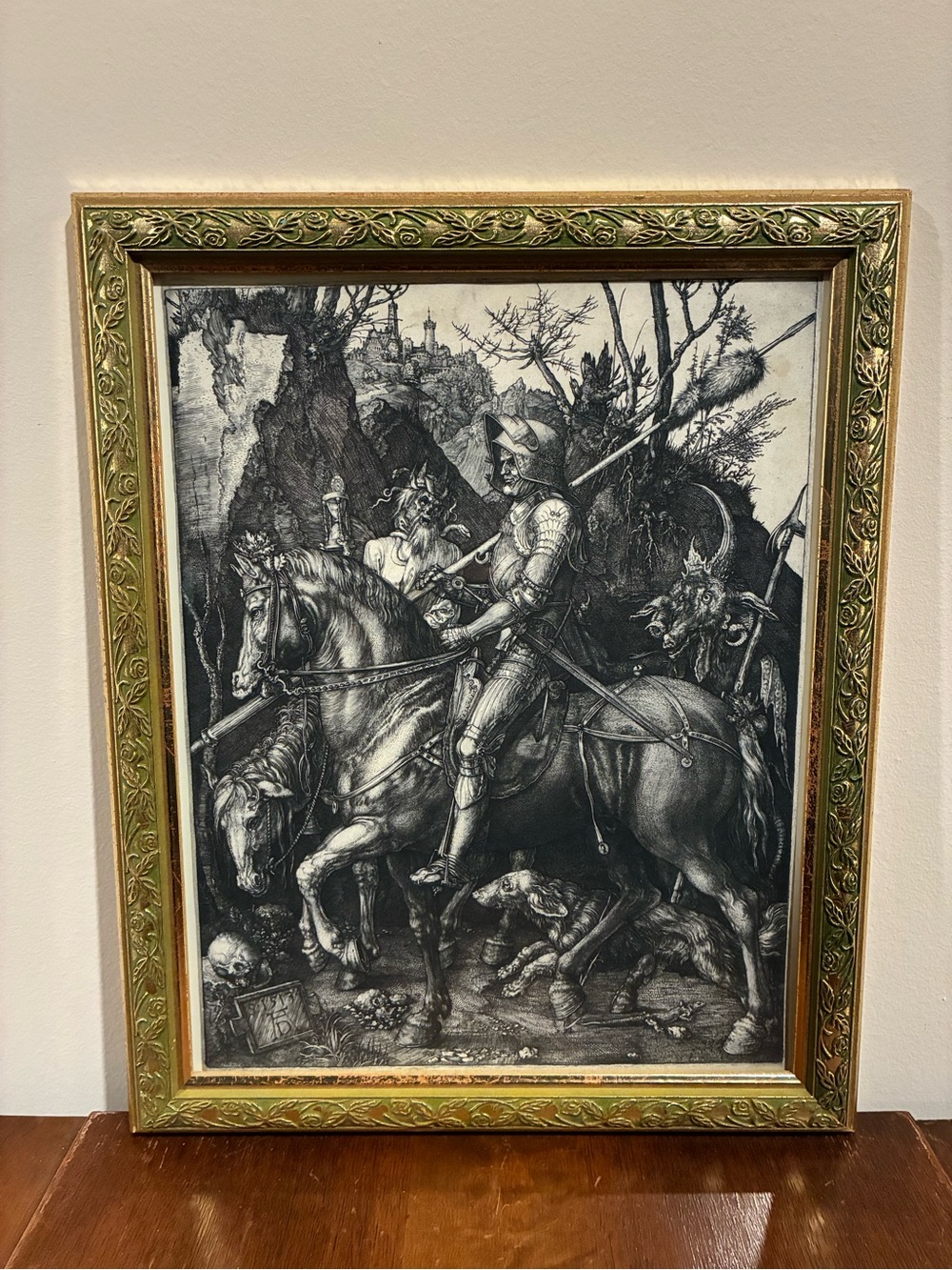 Albrecht Durer Knight Death & Devil 13x16 Ornate Gold Frame Gallery Wall Art